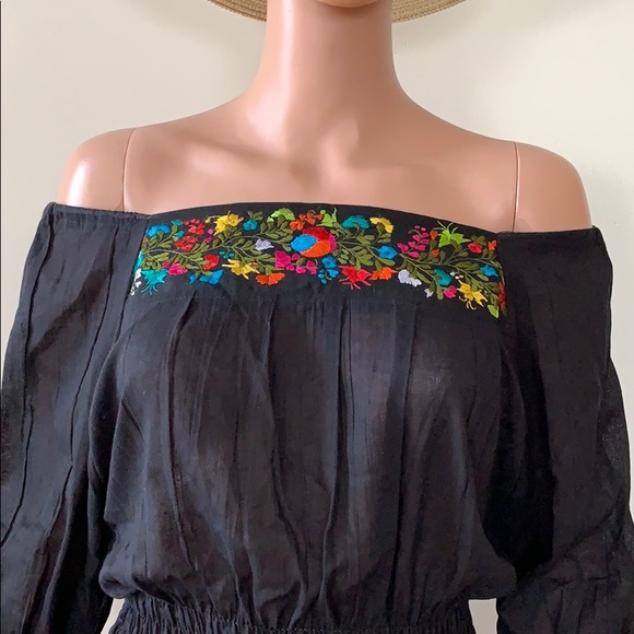Boho Mexican top With san Antonino Silk Embroidery - Picture 5 of 8